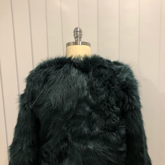 Kimchi Blue, green faux fur jacket, size M - Picture 3 of 6